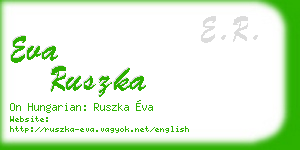 eva ruszka business card