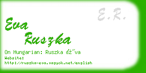 eva ruszka business card